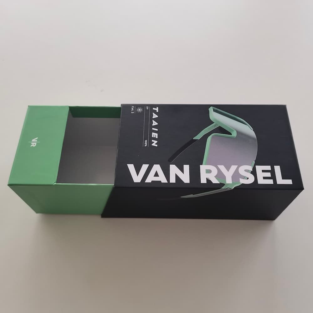 Cycling sun glasses slide out paper box Cycling sun glasses slide out paper box